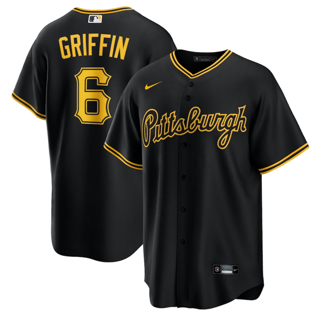 Men's Black Pittsburgh Pirates #6 Konnor Griffin 2026 Cool Base Stitched Baseball Jersey
